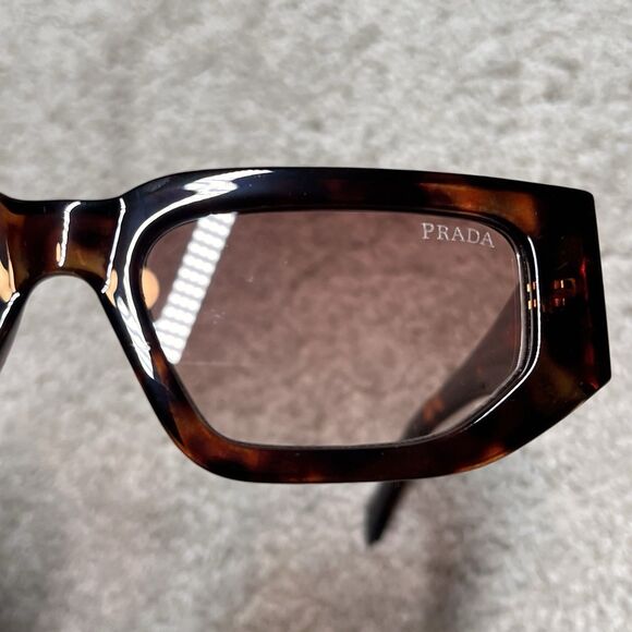 NEW PRADA Tortoise Sunglasses Dark Brown Women's & Men’s New In Box Case - Picture 7 of 14